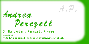 andrea perczell business card